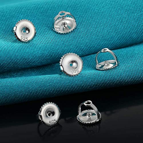 3 Pairs Screw On Earring Backs Replacement For Diamond Earring Studs,18K Gold Plated Sterling Silver Hypoallergenic Screwbacks Locking For Threaded Post（ 0.032'') #TOP3