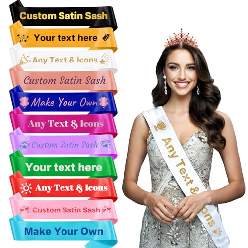 ORYG Custom Sash Personalized with Text & Icon - Wonderful Graduation Party Sashes