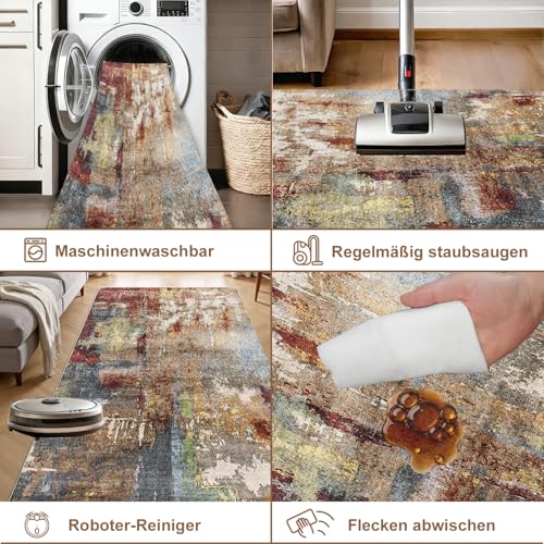 WTHYGB Teppichläufer 60 x 200 cm, rutschfest Waschbar – Ansicht 7