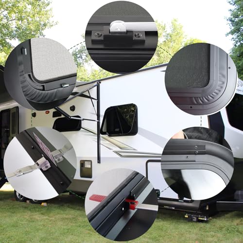 Image of RV Exit Windows,36 inchW x 22 inchH RV Emergency Exit Windows for Cargo Trailer | Camper Cargo Trailer Window Replacement w /Net Screen and Trim Ring,Fit 1 inch or 1-1 /2 inch Thick Wall,Allow Error 1 /16 inch,DOT Approved