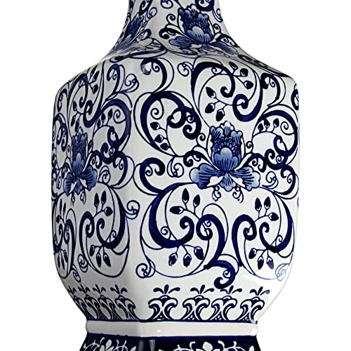 Lámpara de mesa Barnes and Ivy Iris 28" de porcelana azul miniatura 7