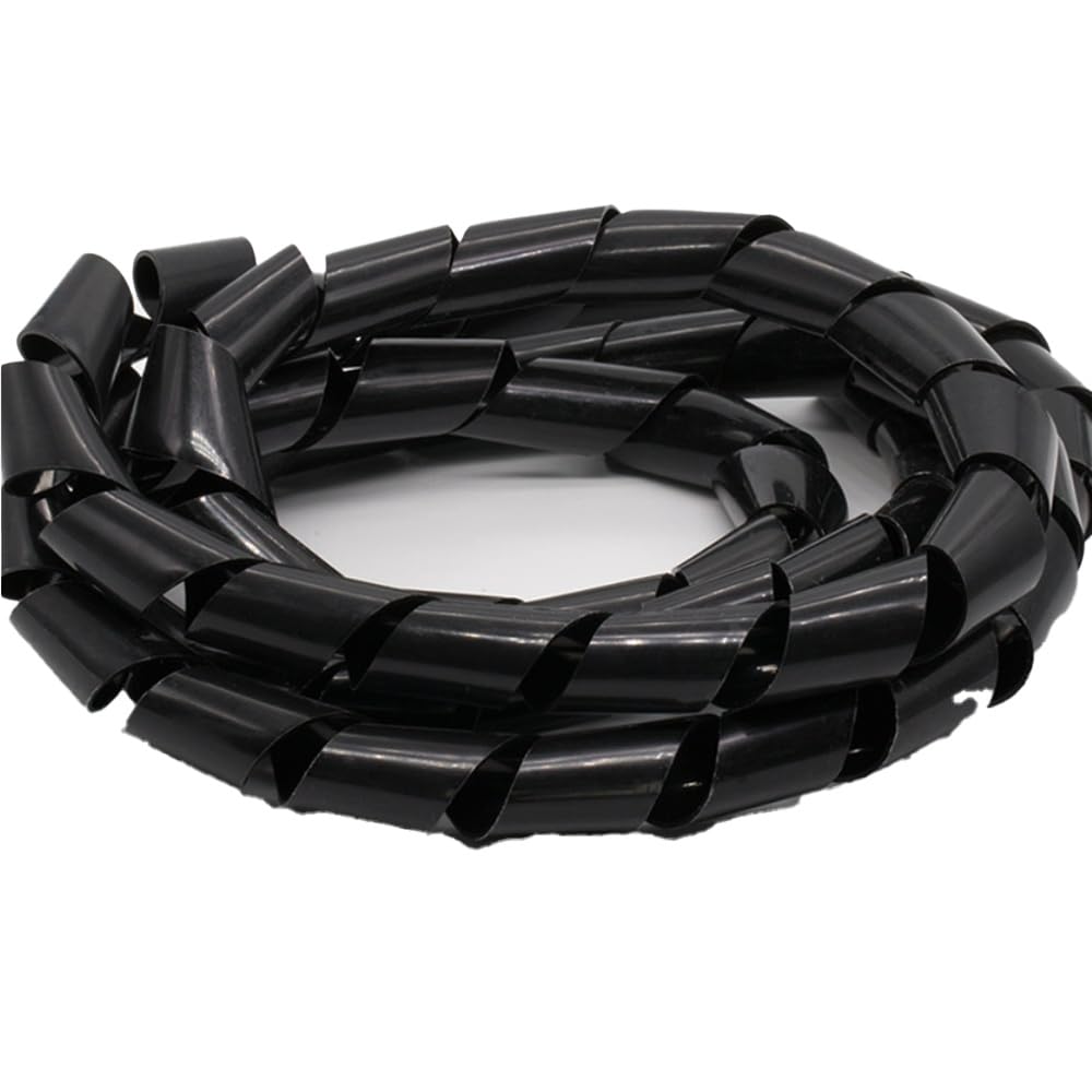 Wywssswy Black Pe Spiral Wrap, Wire Harness Protection Sleeve, Heat Resistant, 1.2‑20M(20Mm (3Meter))