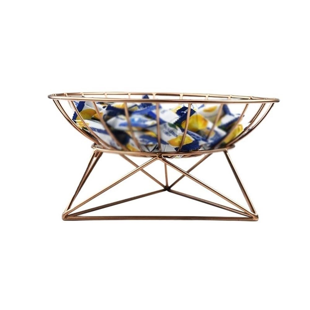HLHLOP777 Fruit Bowl Metal Fruit Basket Chrome Finish Wire Bowl Storage Fruit Basket(Bruin)