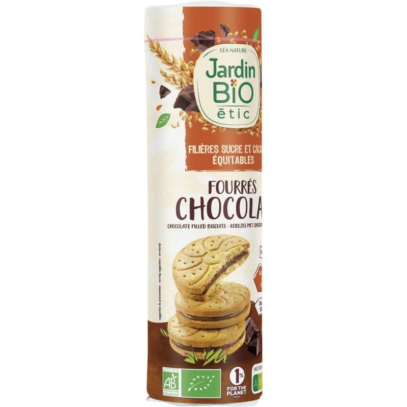 Jardin Bio Étic - Délicieux biscuits fourrés au chocolat bio de 300g pour une pause gourmande et responsable - Alimentation bio. - Lot De 4 - Vendu Par Lot