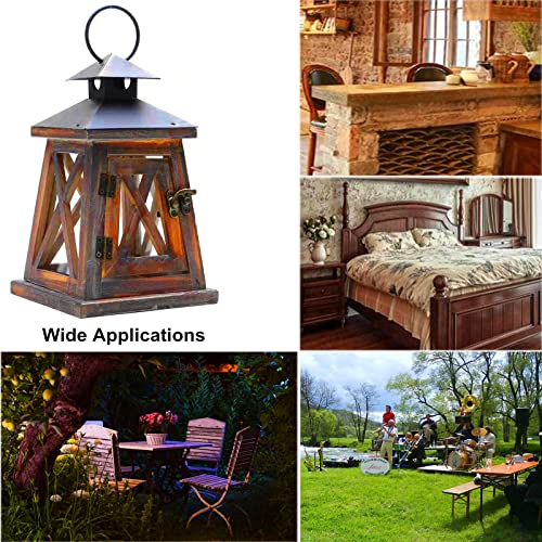 Sycyulan Vintage Wooden Rustic Lantern, Decorative Candle Lantern With Farmhouse Style For Table Top Mantle Wall Hanging Display Party Decor Indoor Outdoor (B) #TOP4