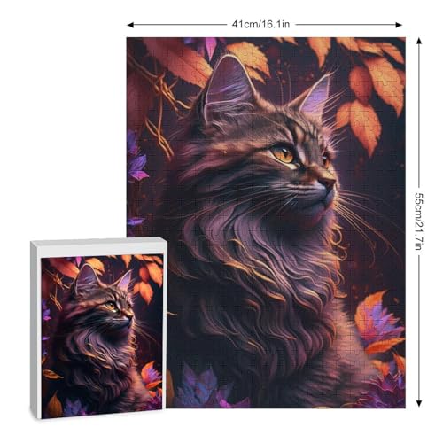 Puzzle de gato de 500 piezas multicolor e inteligencia para adultos 2