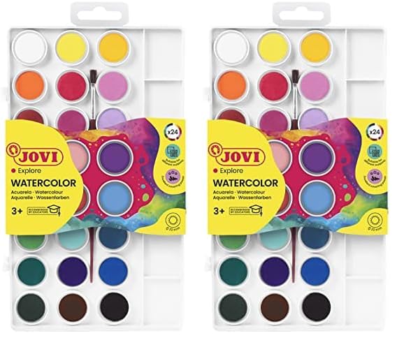 Jovi-725001 Estuche Acuarelas, Color surtido, Unidad (Paquete de 2) (800 24)