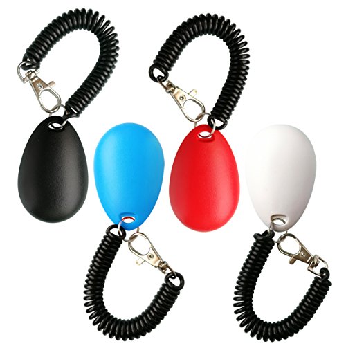 4Pcs/Pack Dog Clicker With Wrist Band, Pet Training Clicker For Pets, Dogs, Cats,Bird Training #TOP3