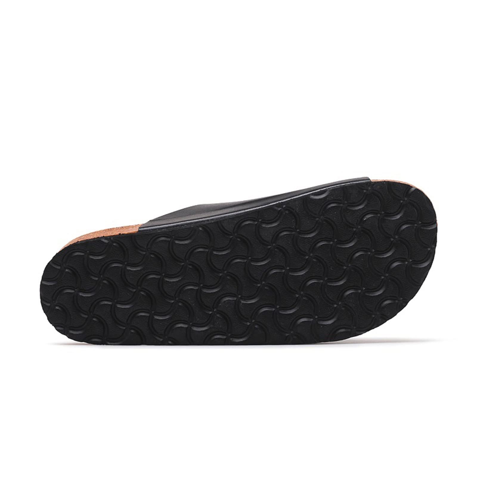 KKXXYQFC Męskie ły Męskie damskie ły korkowe Modne w stylu casual, letnie slajdy Plaża Gladiator Klamra Dwa paski Buty Płaskie kapcie (białe, 2,5 UK)