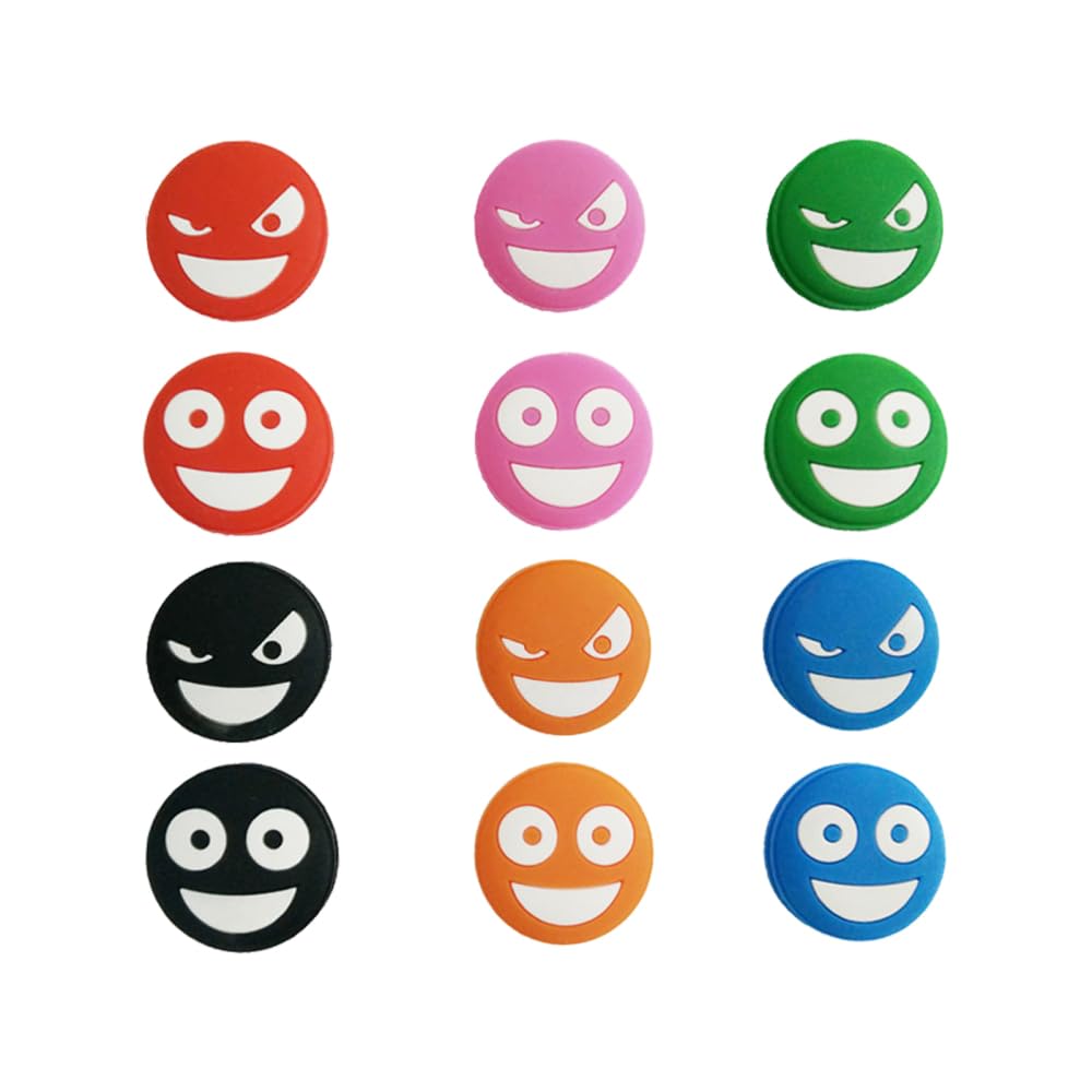 BDKMMS 12Pcs Tennis Vibration Dampeners, Cute Racquet Shock Absorbers Silicone Tennis Supplies for Player & Team Gifts