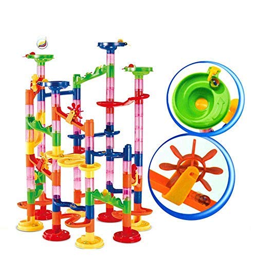 Chocozone Marble Run Track, Table Tennis Trainer & Building Blocks, 81pcs Rotating Blocks, Ages 3+ 2