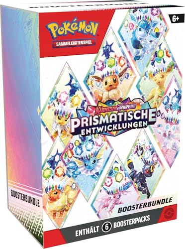 Pokémon-Sammelkartenspiel: Boosterbundle Karmesin &amp; Purpur – Prismatische Entwicklungen (6 Boosterpacks)