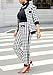 LKOUS Black Women's Wrinkle Resistant Houndstooth Pantsuit 2 Piece Blazer & Pants Business Set