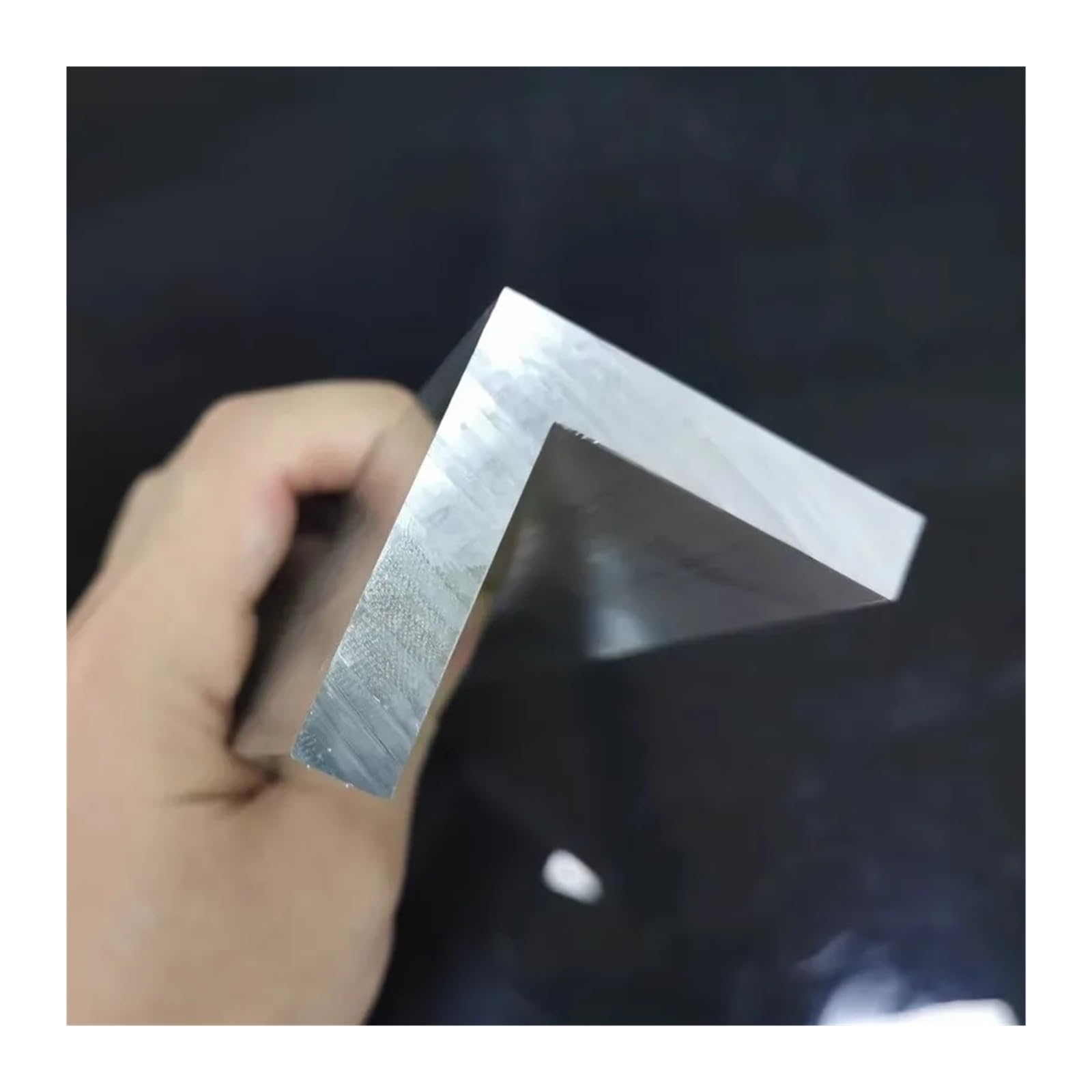 Perfil en U aluminio Perfil triangular de aluminio en forma L, aleación, con borde, 50 x mm grosor y 2 a 10(Thick 4mm,500mm)