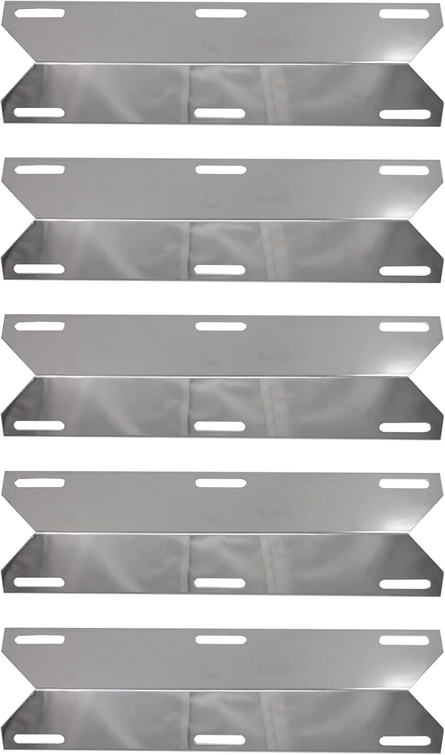 5-Pack BBQ Grill Heat Shield Plate Tent Replacement Parts for Perfect Flame 720-0522 - Old - Compatible Barbeque Stainless Steel Flame Tamer, Flavorizer Bar, Vaporizer Bar, Burner Cover 15"