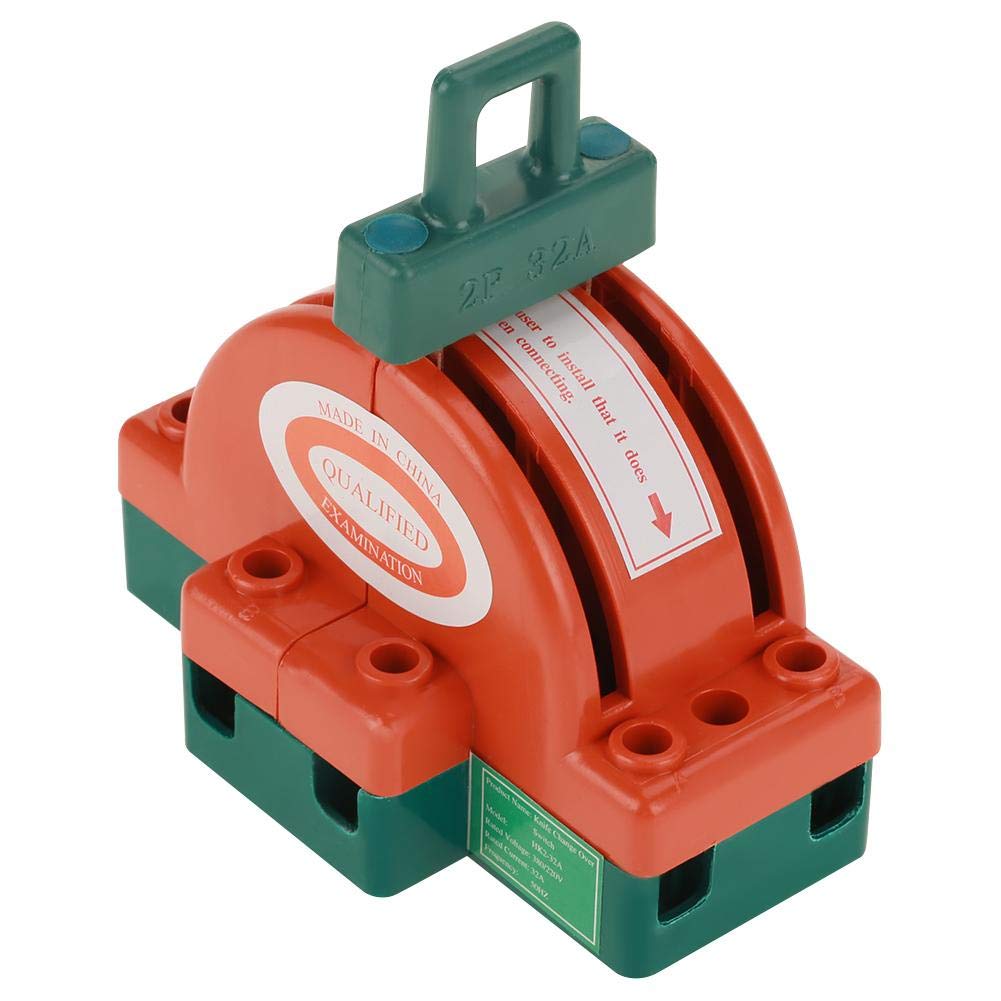 2 Pieces Knife Switch, 32A AC 220V 2 Poles Double Throw Knife Safety Disconnect Switch, Household Circuit Dual Knife for Home Appliances