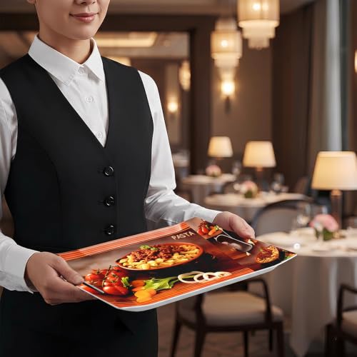 Image of UPC Crystal Melamine Serving Tray, Set of 3 (Small, Medium and Large Size) Ocean Series | Multicoloured, White