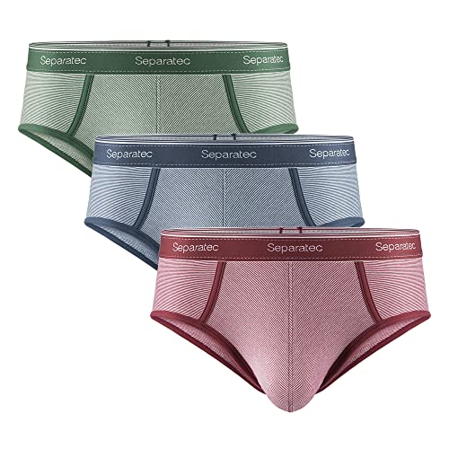Separatec Men's Underwear Breathable Moisture Wicking Viscose Briefs for Men, Ball Support Pouch Underwear 6 Packs