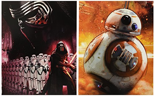 Star Wars - The Force Awakens - Set of 2 Portfolio 2 Pocket School Folders ~ Kylo Ren and BB-8