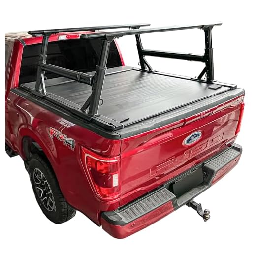 Syneticusa Retractable Hard Tonneau Cover Fits 2004-2023 Ford F-150 (incl. Raptor/Lightning) 5.5' (67”) Truck Bed with Adjustable Rack Kit Aluminum Matte Black Waterproof