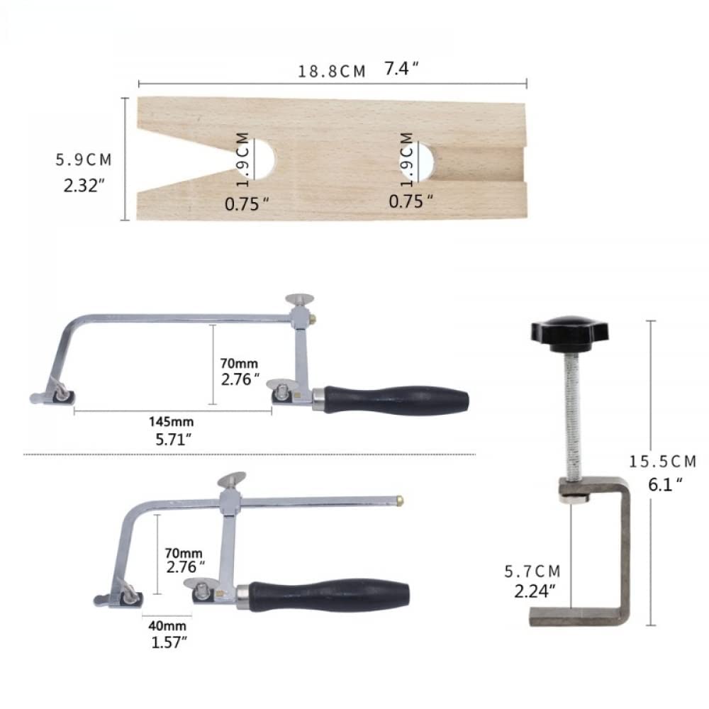 SKYPRO Kit de scie professionnelle 3 en 1 pour bijoutier avec cadre de scie, 144 lames en bois, pince à épingles, bois et métal