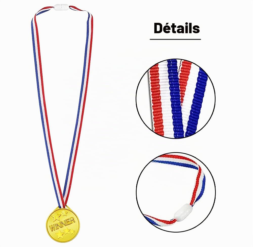Médaille Enfant OWill 12 Pièces Médaille d'Or pour Concours Sportifs et Scolaires