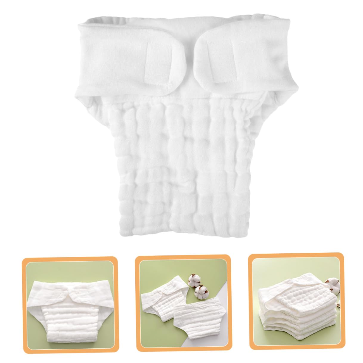 Pañal de Tela Reutilizable para Ñiño, Algodón Blanco, 5 Piezas