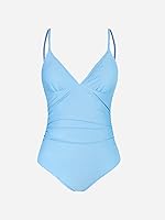 Vista 4 de CUPSHE - Traje de baño de una pieza para mujer, con control de abdomen, cuello en V