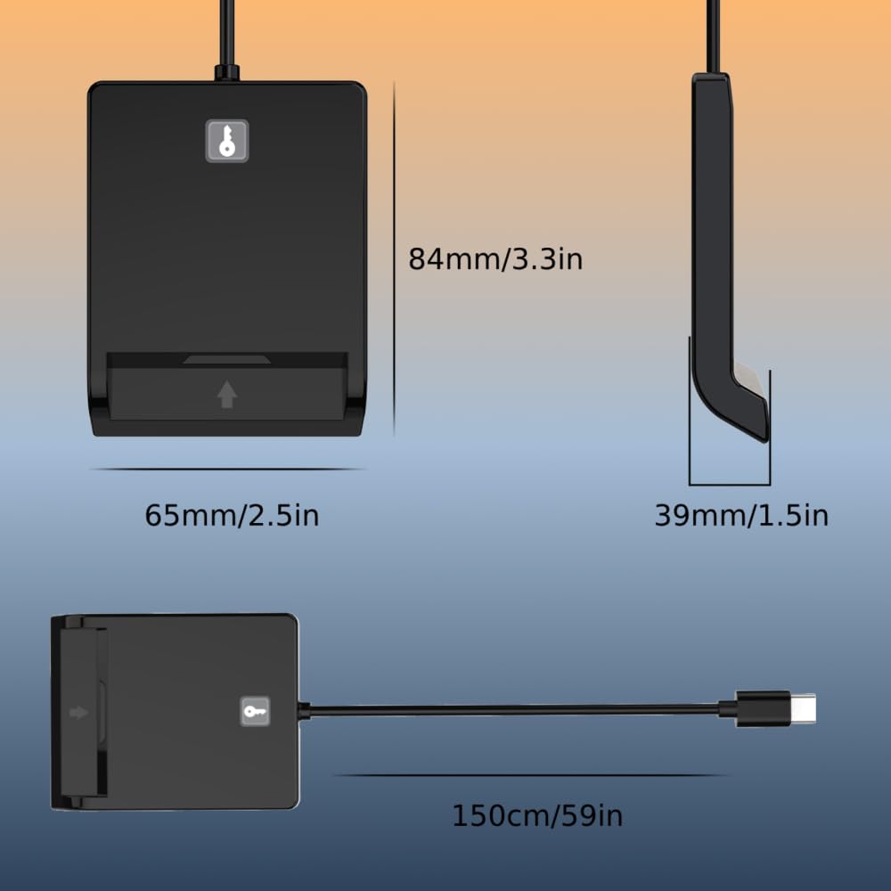 FIDO2 NFC Sicherheitsschlüssel + USB-A Smartcard-Leser | Bundle aus FIDO2-NFC-Smartcard für Passkeys und MFA plus USB-A-Kontaktleser für ISO 7816, CAC, PIV und eID