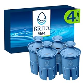 Brita Elite Replacement Filter, Reduces 30+ contaminants While Keeping Healthy Minerals, WQA Certified to Reduce Lead, Microplastics, Chromium and Chlorine, Lasts 6 Months, 4 Count