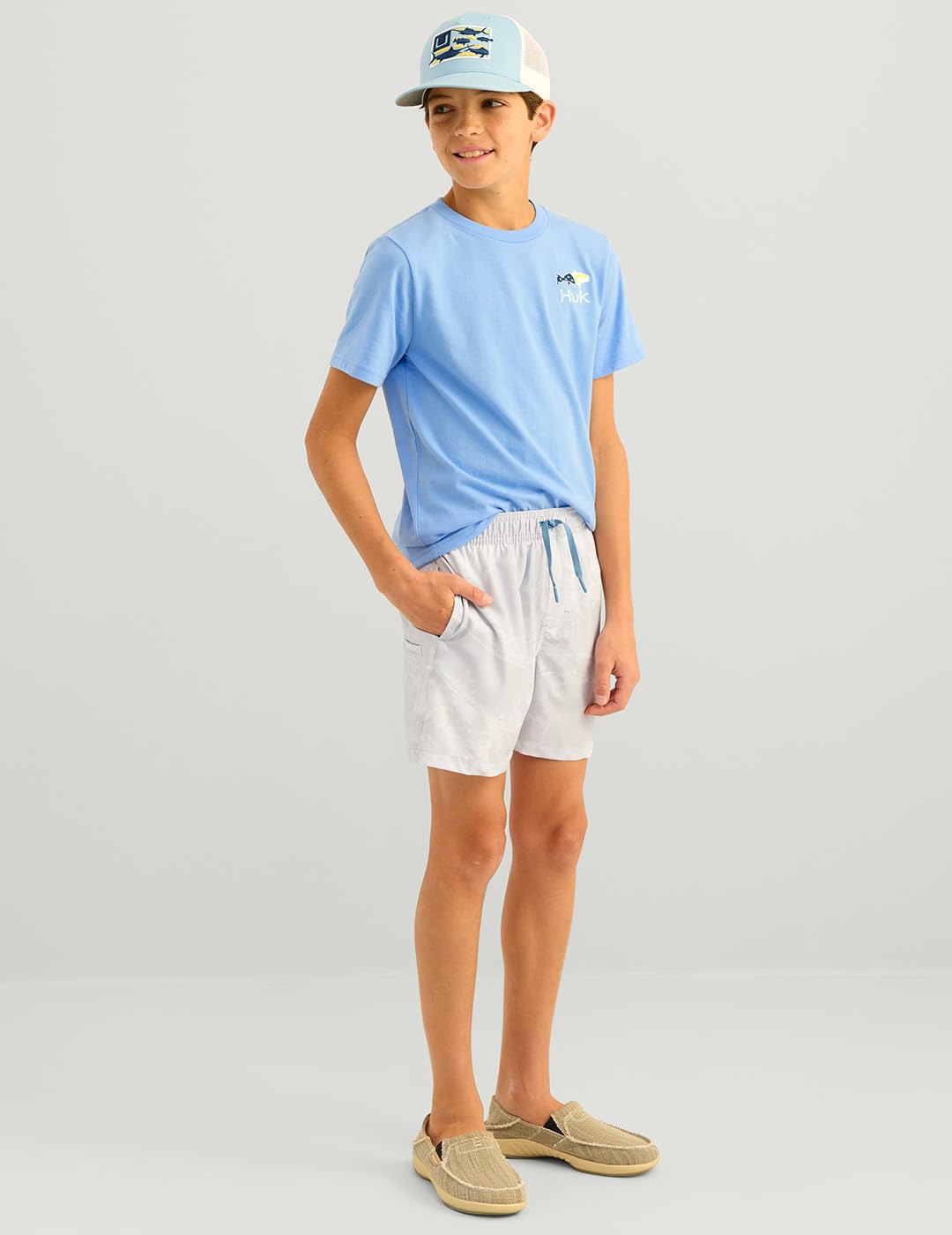 HUK Pantaloncini unisex per bambini, modello sportivo da volley, ad asciugatura rapida