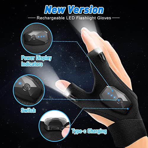 Zooi Flashlight Gloves Fishing Gifts For Men, Camping Accessories, Cool Gadgets Tools For Men, For Dad, Birthday Gifts For Men, Hands-Free Lights Gloves For Night Fishing, Running #TOP3