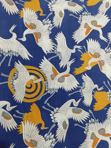 Image of Doraya Pure Cotton Dress Making Fabric Sanganeri Print Jaipuri Hand Block Printed Unstitched Dress Material for Women Blouse /Plazzo,Kurti /Lehenga Piece Womens 43 inch Inches Width (Blue 4, 5 Meter)