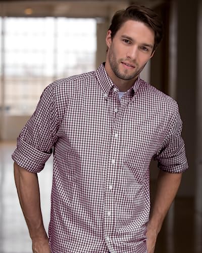 Men's Collegiate Easy-Care Long Sleeve Gingham Check Button Down Shirt4