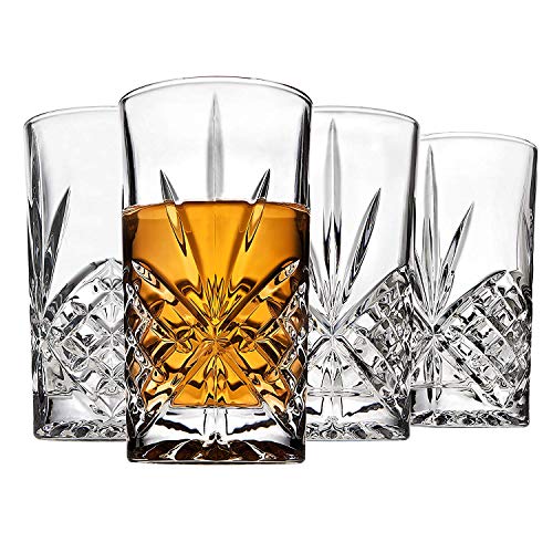 James Scott Highball Glasses set of 4 - Exquisite 10 oz. Lead-Free Tumblers for Cocktail, Water, Juice, Beer, Wine, Whiskey, etc. | Irish Cut Design - Thumbnail 2