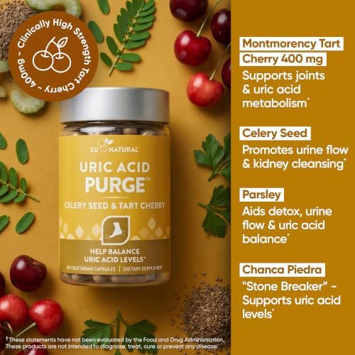 Eu Natural Purge Uric Acid Flush with Tart Cherry & Celery Seed, 60 Caps - 2