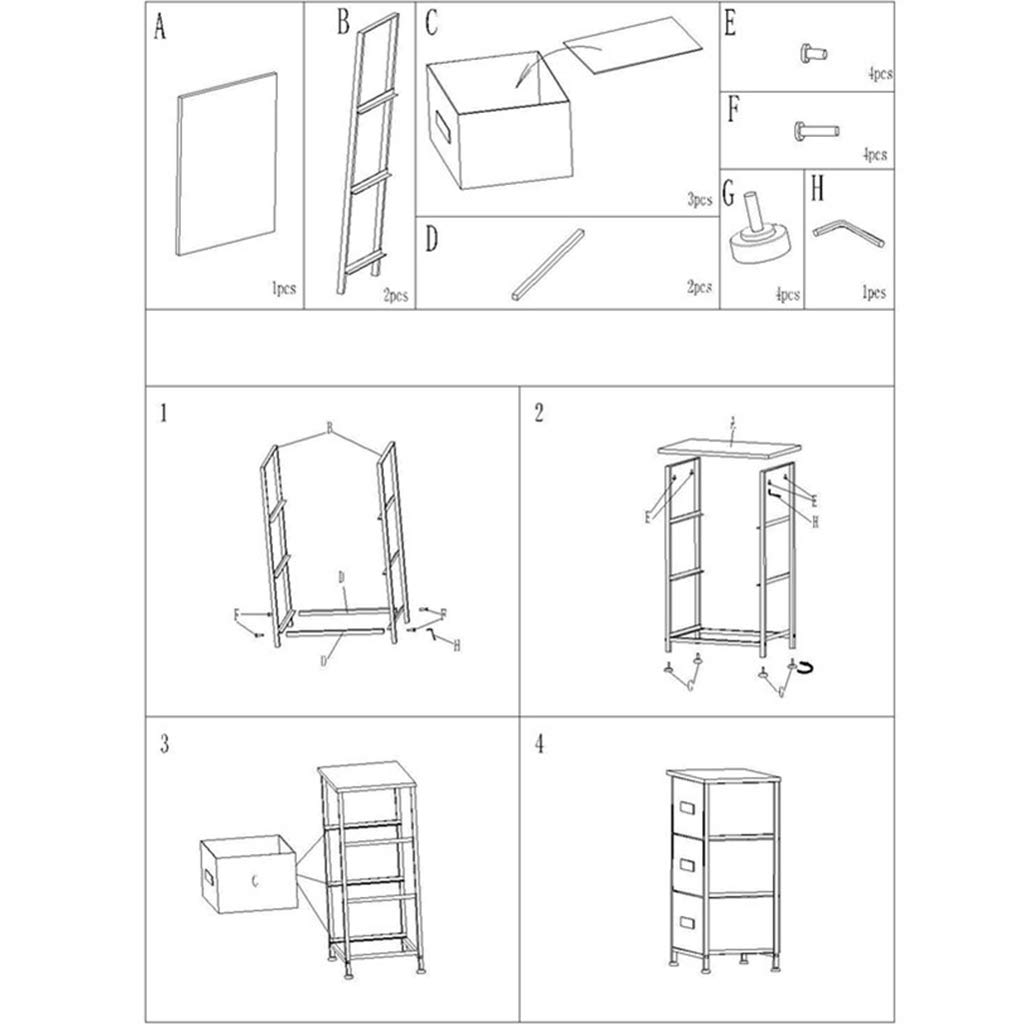 Mobile Bagno 3 Cassetti Mobiletto in Legno Cestini Tessuto Bianco 23 x