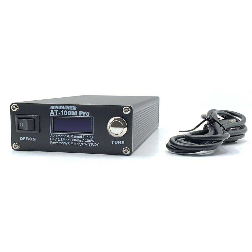 Sintonizzatore per antenna AT100M Pro 1,8 Mhz-30 MHz Dispositivo di sintonizzazione manuale auatico Misuratore di potenza e Onde stazionarie da 100 W Misuratore di potenza multnzionale per