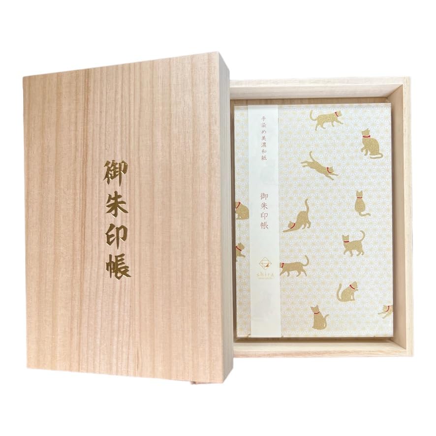 Amazon | 石川紙業 美濃和紙 御朱印帳 桐箱付き 12×18cm 46
