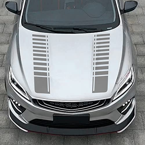 Sunbreath Car Hood Modified Sport Style Stripe Sticker Graphic Vinyl Racing Stripe Decal Decoration Accessories Sticker For Cars C002 Gray #TOP5