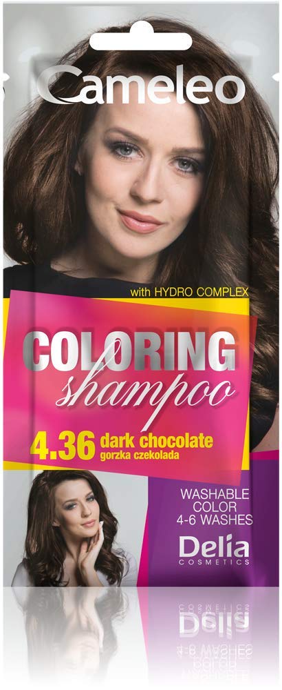 Delia Cosmetics Cameleo Coloring Shampoo Toning Shampoo For Hair Shade 4.36 Dark Chocolate 40 Ml
