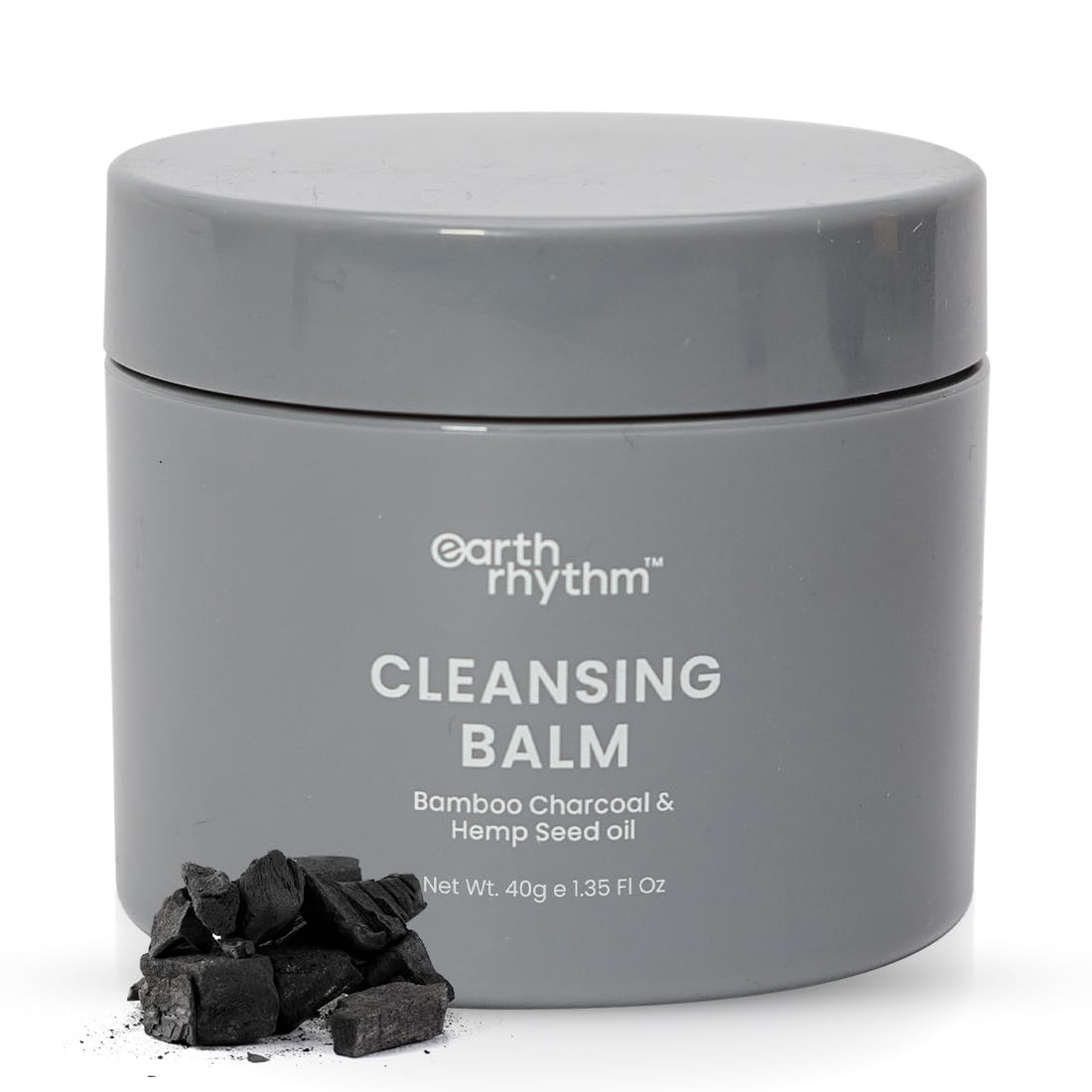 Earth Rhythm Deep Pore Charcoal Cleansing Balm - Removes Makeup in 10 Seconds, Gentle, No Parabens & Sulphates - Image 1