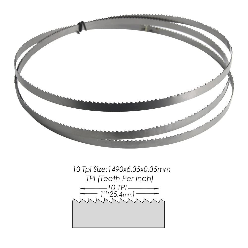 Brzeszczot do piły taśmowej, jakość premium, 2PCS 1490mm 10TPI Bandsaw Blades 1490x6.35x0.35mm Power Tool Accessories for Wood Band Saw schappach BASA 1.0 Iumber jack BS200