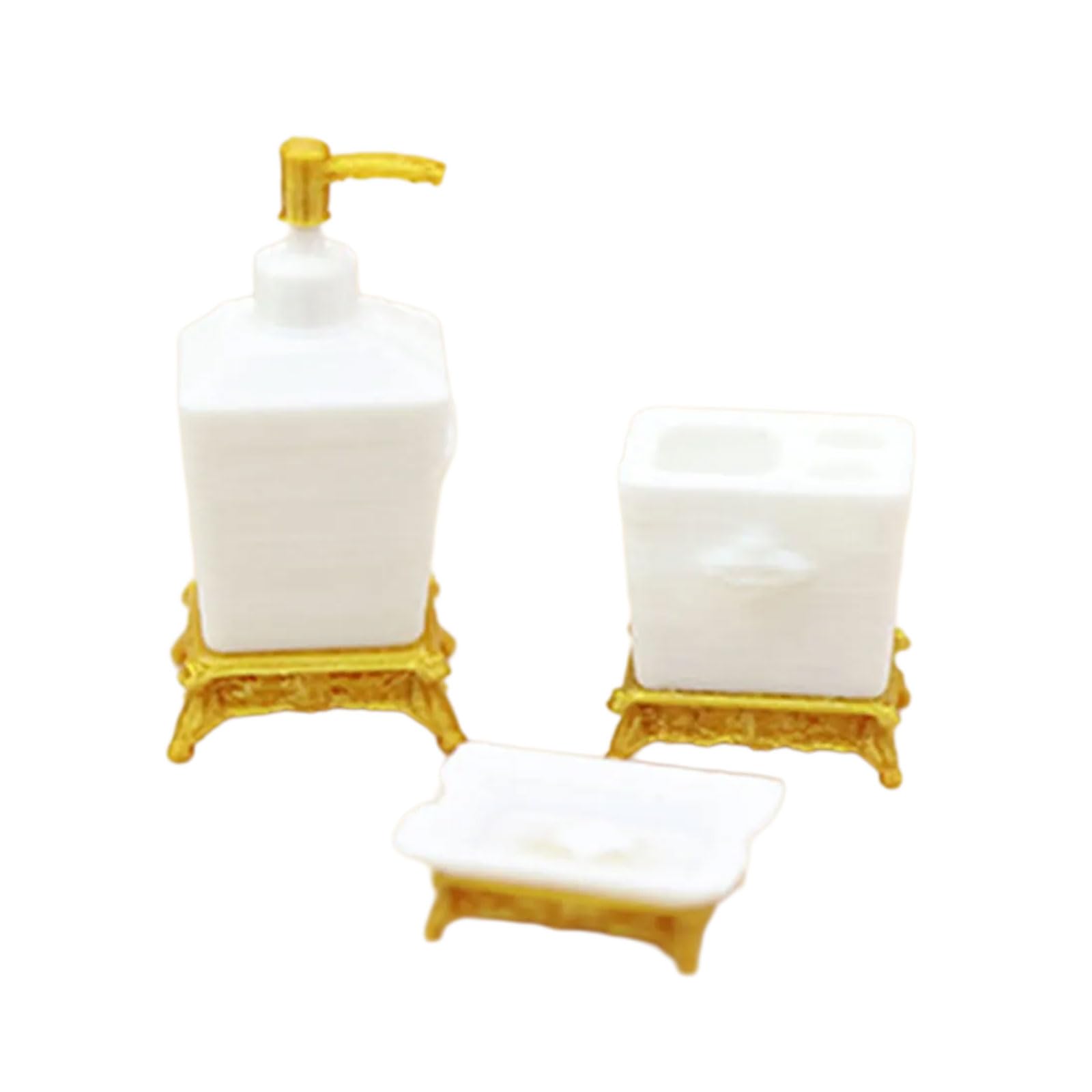 Realistic Small Bathroom Toiletries Lotion Bottle Toothbrush Holder Soap Holde for Kids Pretend Play Imaginative Play Dolls