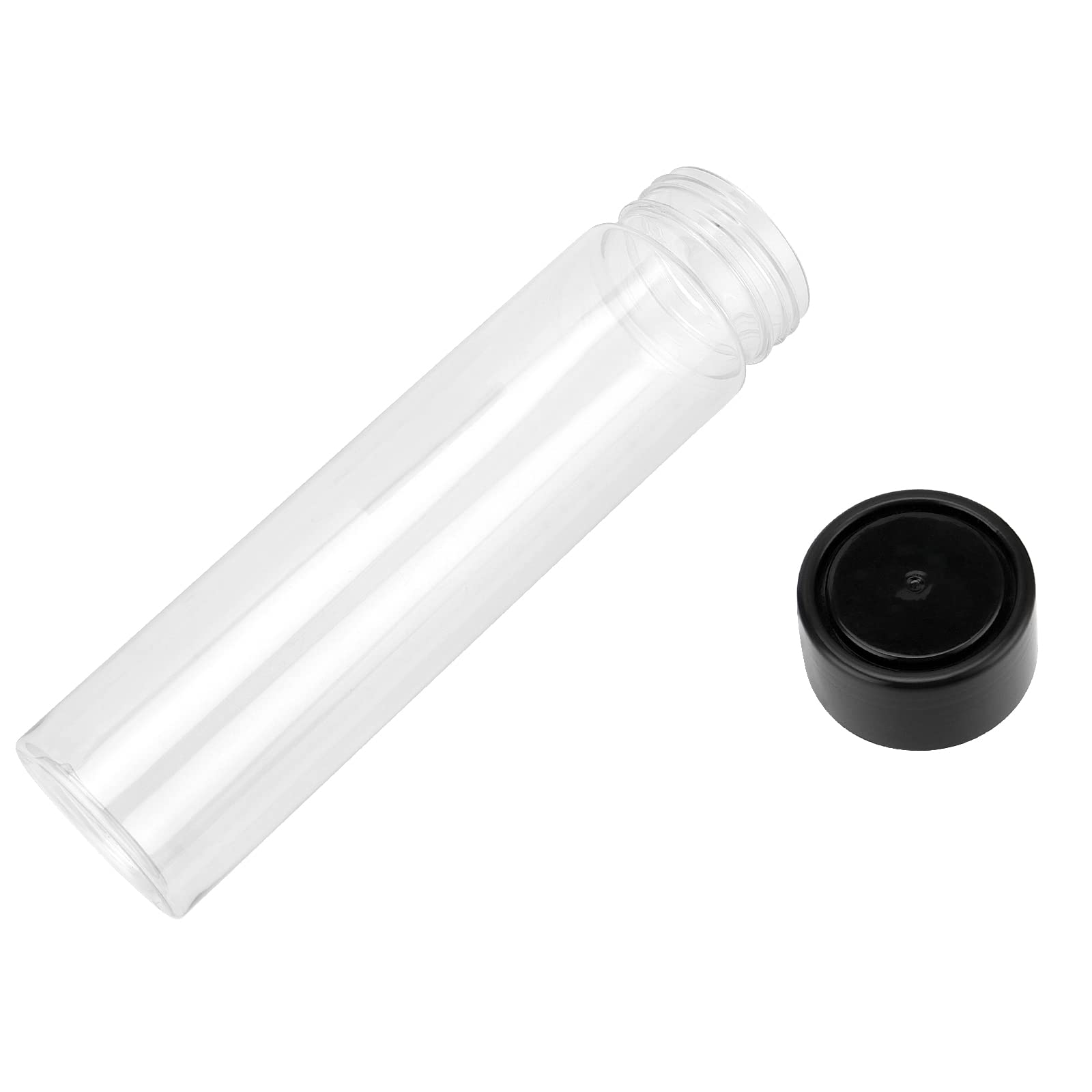 ZOENHOU Confezione da 20 bottiglie vuote in plastica trasparente da 350 ml, con coperchio nero, in PET, riutilizzabili, con chiusura sicura, ideali per bere, picnic, servire, conservare a casa