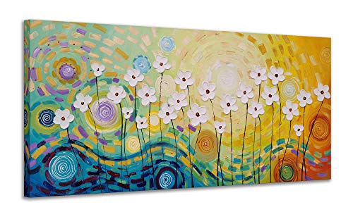 Yihui Arts Hand Painted Floral Oil Painting on Canvas