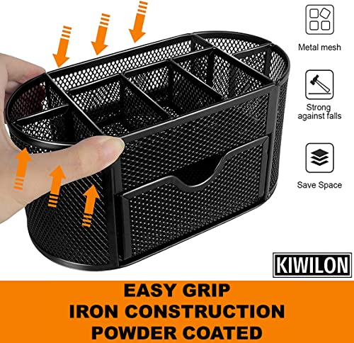 Image of Desk Organizer For Table (Black, 9-COMPARTMENT-OVL)