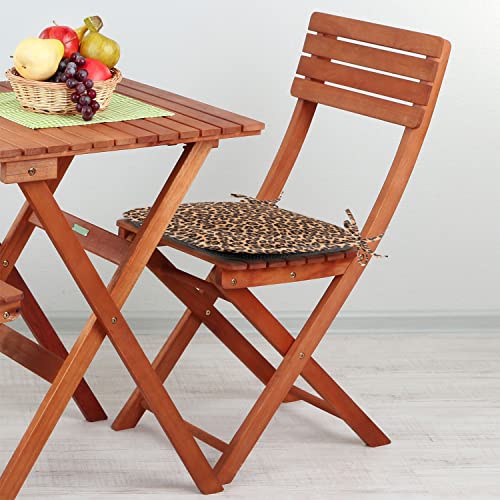 Ambesonne NSCHAIR-6_55709_16X16 Peach Color Leopard Print Chair Seating Cushion Set Of 6, Orange Color Leopard Pattern Illustration Exotic Pattern, Anti-Slip Seat Padding thumb #3