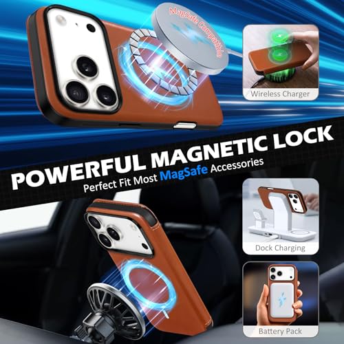 Étui Cuir Véritable pour iPhone 17 Pro Max Protégeant vos Cartes RFID