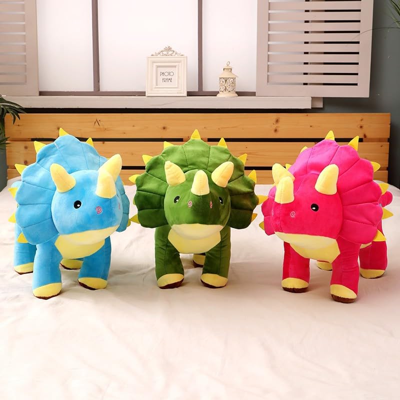 Simulazione Creativa Triceratopo Peluche Giocattolo Morbido Dinosauro Cuscino Bambola Animale Farcita Decorazione Della Casa Per I Bambini Regalo Di Compleanno 100 cm Rosa